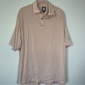 Footjoy Golf Polo Men’s Orange Striped Walnut Creek Size Large‎